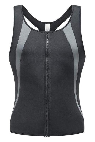 Large size vest Zip up fitness waist sports sweat suit men's body shaping clothing abdominal vest