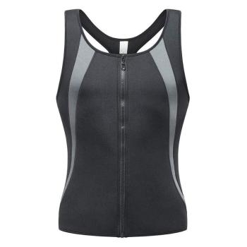 Large size vest Zip up fitness waist sports sweat suit men's body shaping clothing abdominal vest