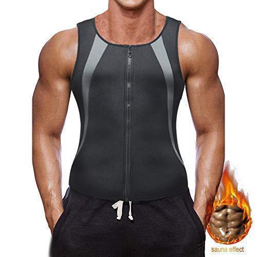 Large size vest Zip up fitness waist sports sweat suit men's body shaping clothing abdominal vest