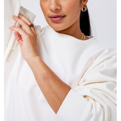 Liftstyle puff shoulder pullover hoodies trendy crew neck sweatshirts