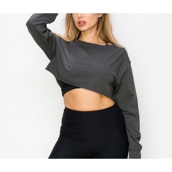 High quality 100%cotton cozy cropped sweatshirts new pullover hoodies