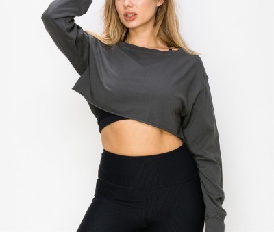 High quality 100%cotton cozy cropped sweatshirts new pullover hoodies