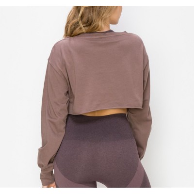 High quality 100%cotton cozy cropped sweatshirts new pullover hoodies