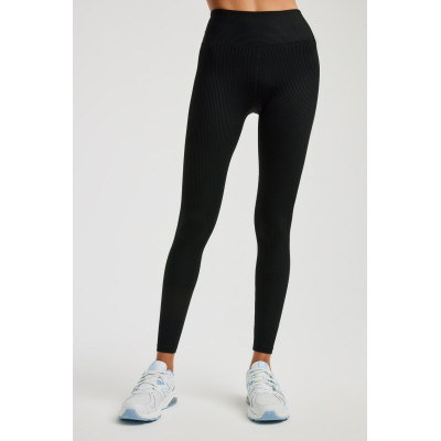 High waisted patchwork yoga leggings with side stripes