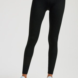 High waisted patchwork yoga leggings with side stripes