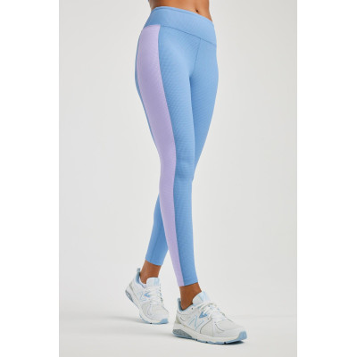 High waisted patchwork yoga leggings with side stripes