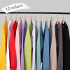 Spring 270g combed cotton thin style crewneck long sleeves shirt men's loose casual top