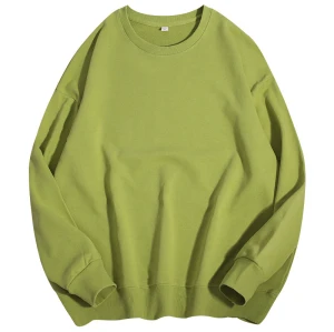 Spring 270g combed cotton thin style crewneck long sleeves shirt men's loose casual top