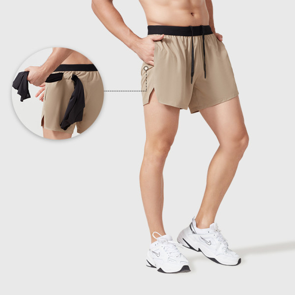 Quick dry breathable new sports shorts foot slit men marathon running leisure fitness shorts