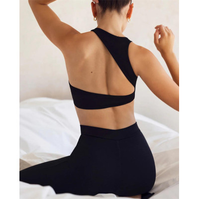 Sports Bras for Women Sexy Crew Neck Workout wear , Open Back Bra Fitness Running Yoga Tops