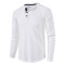 Autumn and winter men's T-shirt Henry men's solid color long-sleeved T-shirt