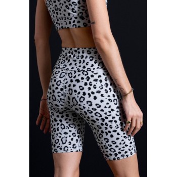 Custom leopard printing yoga shorts women's biker shorts