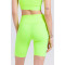 Neon green biker shorts for women custom flattering yoga shorts