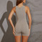 YYBJ01 Manufacturer Custom Shorts Bodysuit Fitness Yoga High Racer Neck Unitard Slim Jumpsuit Women