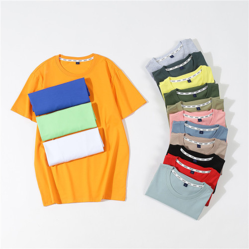 Blank solid color ice cool cotton round neck straight short sleeve T-shirt half sleeve men's top