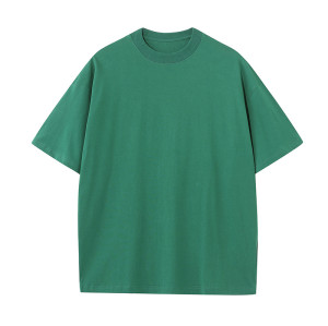 270gt T-shirt cotton off-shoulder round neck large size enterprise men's solid color short sleeves
