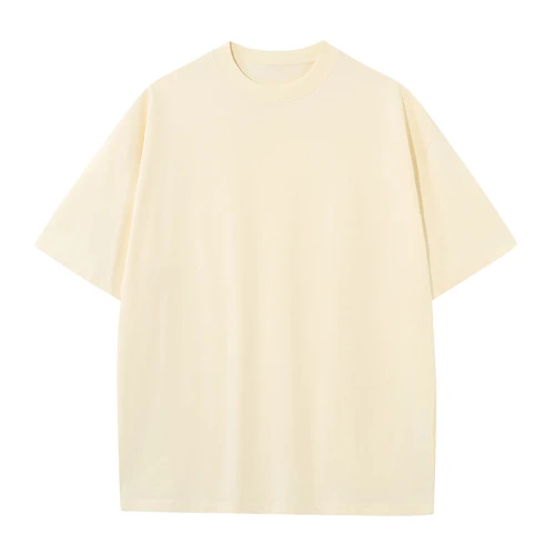 270gt T-shirt cotton off-shoulder round neck large size enterprise men's solid color short sleeves