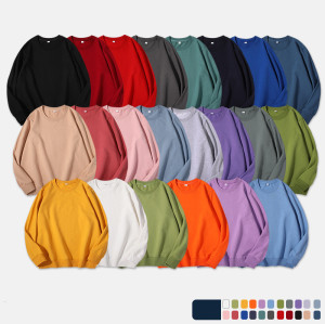 Solid color round neck hair circle hoodie printed word logo long sleeve men's hoodie wholesale