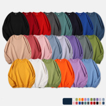 Solid color round neck hair circle hoodie printed word logo long sleeve men's hoodie wholesale