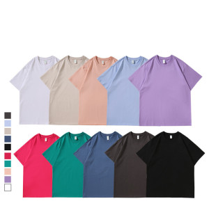 230g crew neck short sleeve men's pure cotton T-shirt heavy loose tide brand men's t wholesale