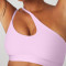 One Shoulder Sports Bra, women yoga Bra, Medium Support Workout Bras with Removable Cups