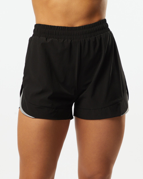 Double layer sweatwicking running shorts for women