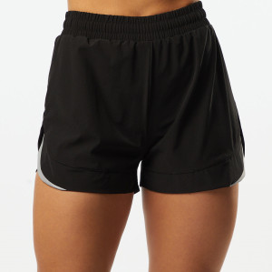 Double layer sweatwicking running shorts for women