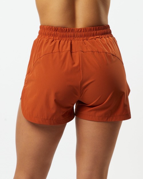 Double layer sweatwicking running shorts for women