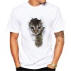 3D cat pattern printed men's T-shirt 3D printed short sleeve