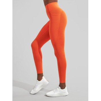 Tummy Control No Front Seam Training Yoga Leggings With Side Pockets