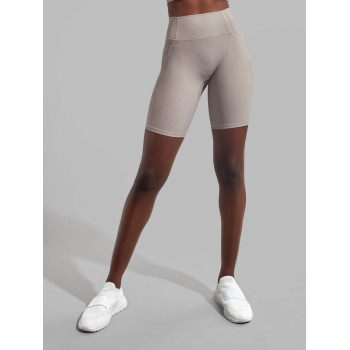 Tummy control ribbed biker shorts for ladies no front seam yoga shorts