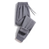 Spring drawstring bunched feet loose trend elastic leisure sports long joggers for men
