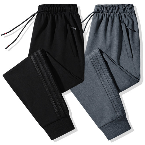 Spring drawstring bunched feet loose trend elastic leisure sports long joggers for men