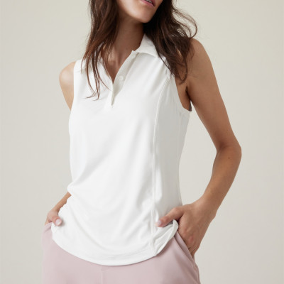 Women's Golf Polo Shirts Sleeveless Quick Dry Tennis T-Shirts Lightweight Collar Tank Top