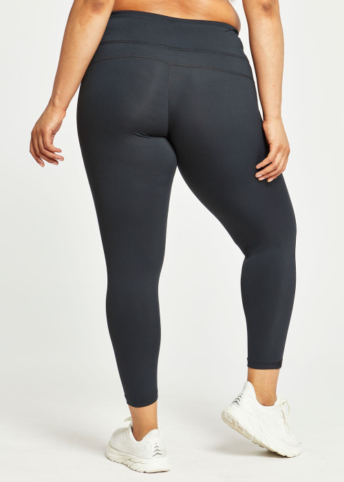 Plus size compressive yoga leggings with back pockets fitness tights