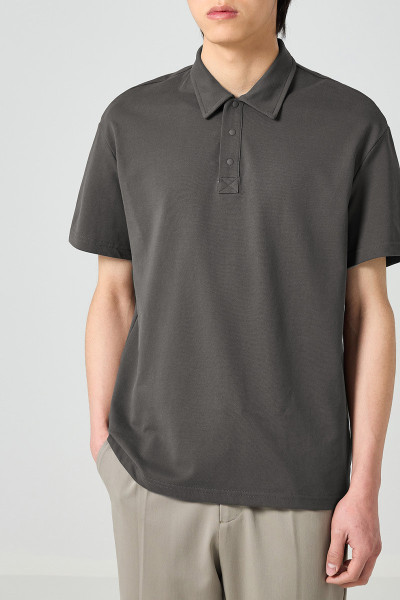 Men's basic solid color polo shirt men's 2023 summer new work clothes men's short sleeve T-shirt