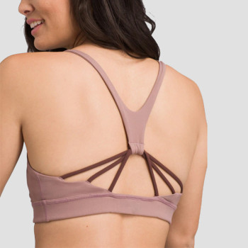 Women's Strappy Sports Bra, Medium Imapct Yoga Bra, custom sports bra