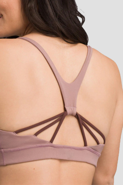 Women's Strappy Sports Bra, Medium Imapct Yoga Bra, custom sports bra