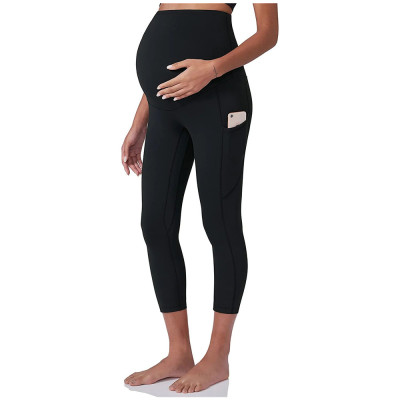 WMABC04 High waist phone pocket Cropped Maternity Active Legging