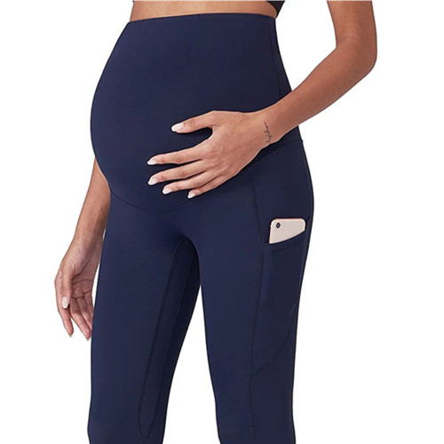 WMABC04 High waist phone pocket Cropped Maternity Active Legging