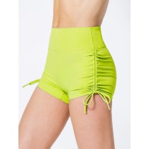 Tummy control no front seam flattering yoga shorts with side string