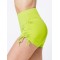 Tummy control no front seam flattering yoga shorts with side string