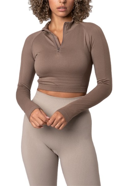 Women's Crop Tops ,Workout Long Sleeve Shirts, Yoga Sports wear,  Compression Tops