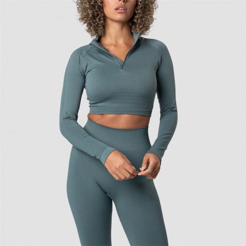 Women's Crop Tops ,Workout Long Sleeve Shirts, Yoga Sports wear,  Compression Tops