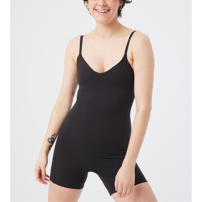 Light support v neck yoga short jumpsuits one piece bike shorts sets