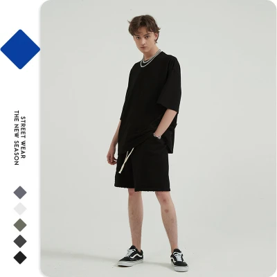 High street wind stereoscopic pocket cotton short sleeve T-shirt Short sleeve TEE hip-hop pure color men
