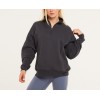 High neck 1/4 zipper sweatshirts for women cotton fleece hoodies