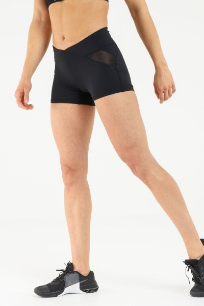 Low rise women's shorts sweatwicking 2.5inch biker shorts with side mesh
