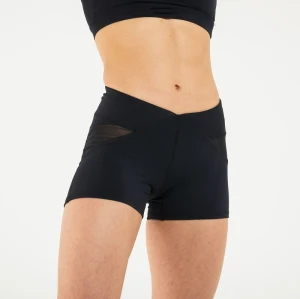 Low rise women's shorts sweatwicking 2.5inch biker shorts with side mesh
