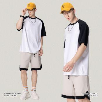 2023 sleeve 270 g short sleeve mountain wind hitting scene popular logo loose t-shirts men